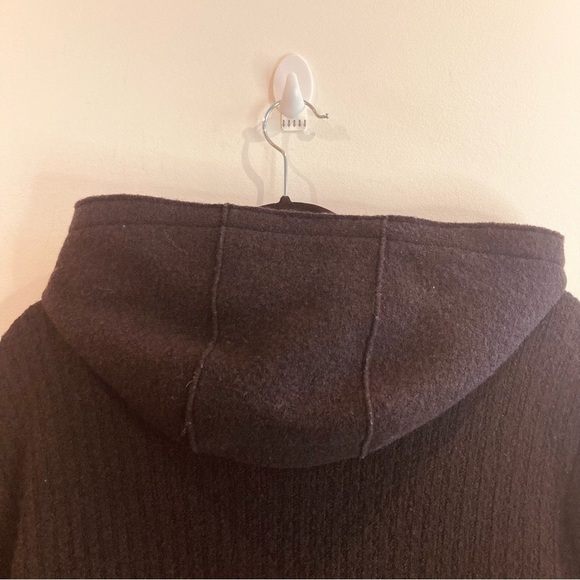 SAINT JAMES Sz 12 Wool Zipper & Button Closure with Hood Ribbed Top Cardigan - Picture 8 of 13